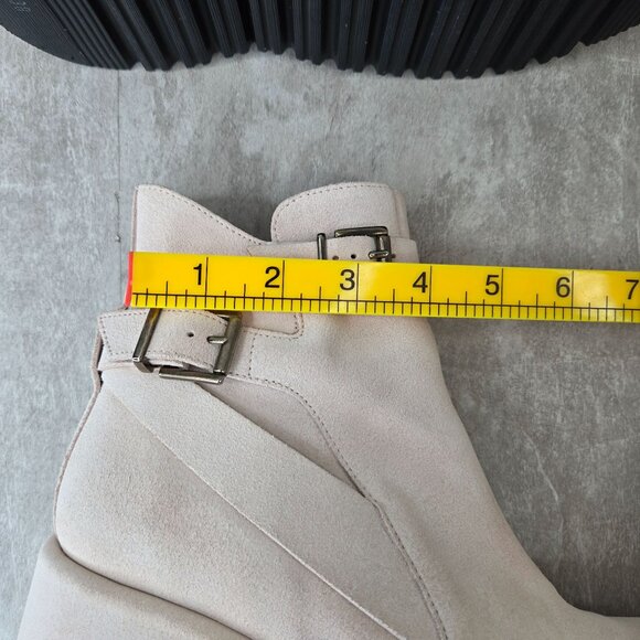 Free People Platform Boots Sz 8 Off White Y2k Retro Chunky Wedge Festival Bootie - Picture 12 of 13